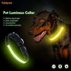 LED nylon and mash USB Rechargeable Light Led Dog Collar with several shapes